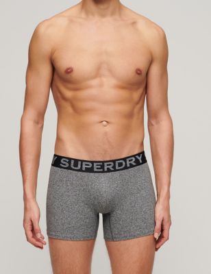Superdry Men's 3pk Cotton Rich Boxers - Grey Mix, Grey Mix