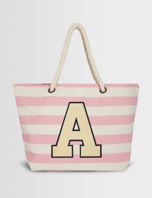 Alphabet Personalised Beach Bag - Pink Mix, Pink Mix
