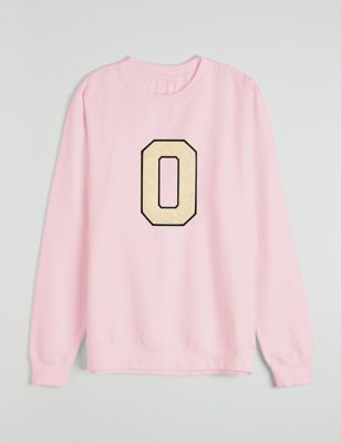 Dollymix Personalised Kids Letter Sweatshirt (5-11 Yrs) - 5-6 Y - Pink, Pink