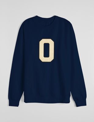Dollymix Personalised Kids Letter Sweatshirt (5-11 Yrs) - 7-8 Y - Navy, Navy,Blue