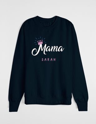 Dollymix Womens Personalised Mama Sweatshirt - XS - Navy, Navy