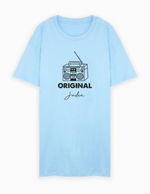Dollymix Men'ss Personalised Original T-Shirt for Men's - Blue, Blue