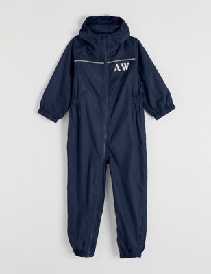 Dollymix Personalised Kid's Paddle Rain Suit (12 Mths-5 Yrs) - 12-18 - Navy, Navy,Pink
