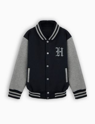 Dollymix Personalised Kid's Varsity Jacket (1-8 Yrs) - 7-8 Y - Black/Grey, Black/Grey,Light Blue,Bla