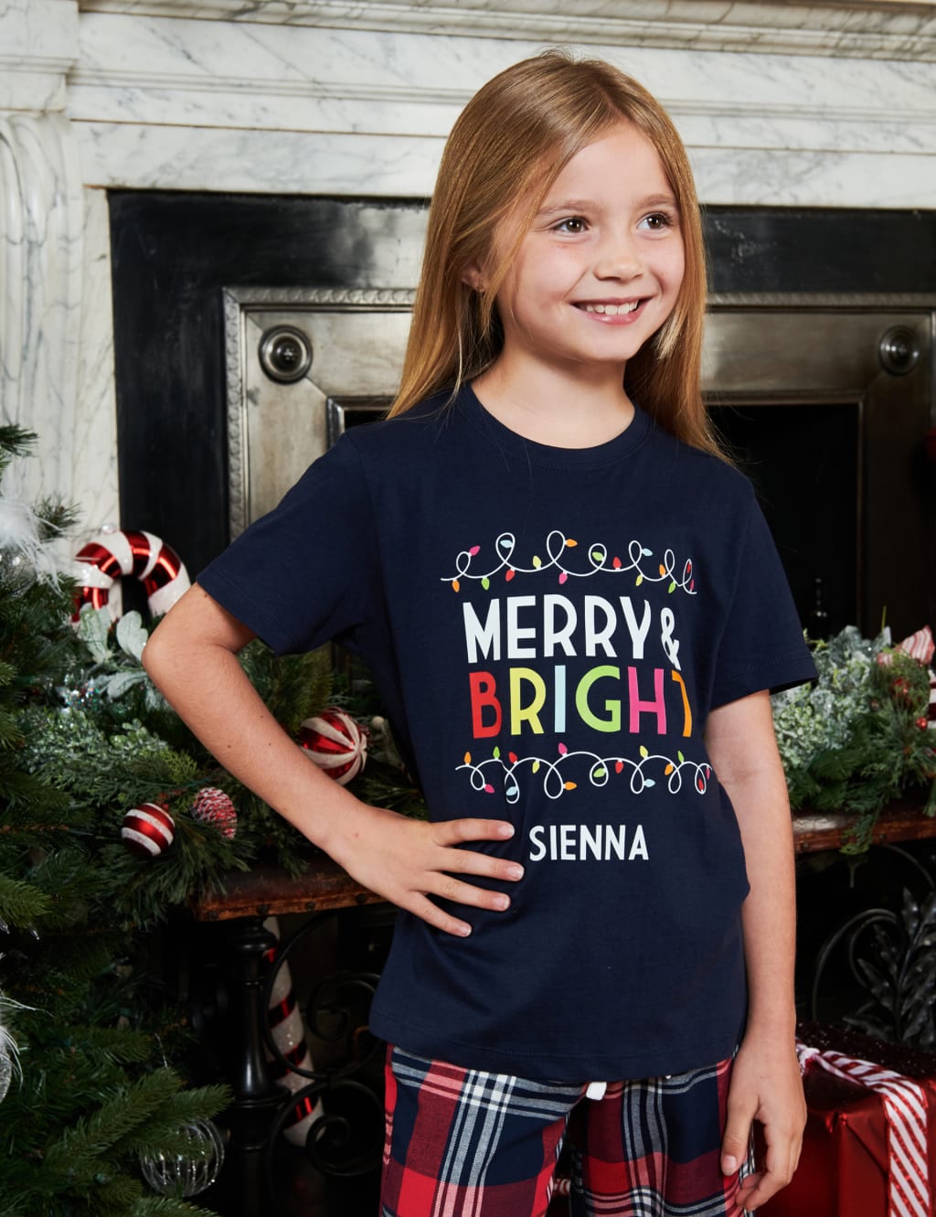 Personalised Festive Girls Pyjamas (5-12 Yrs)