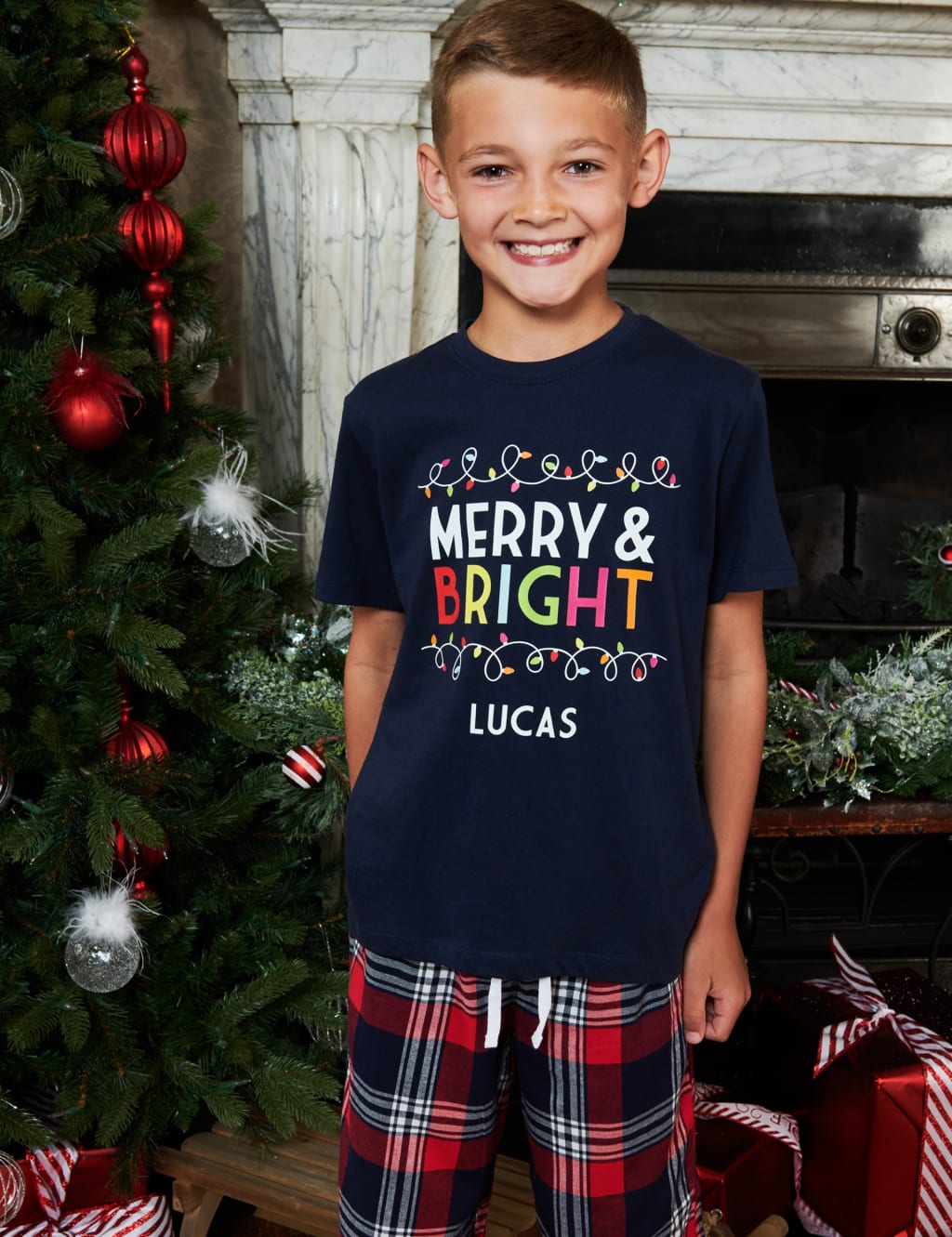 Personalised Festive Boys Pyjamas (5-12 Yrs)