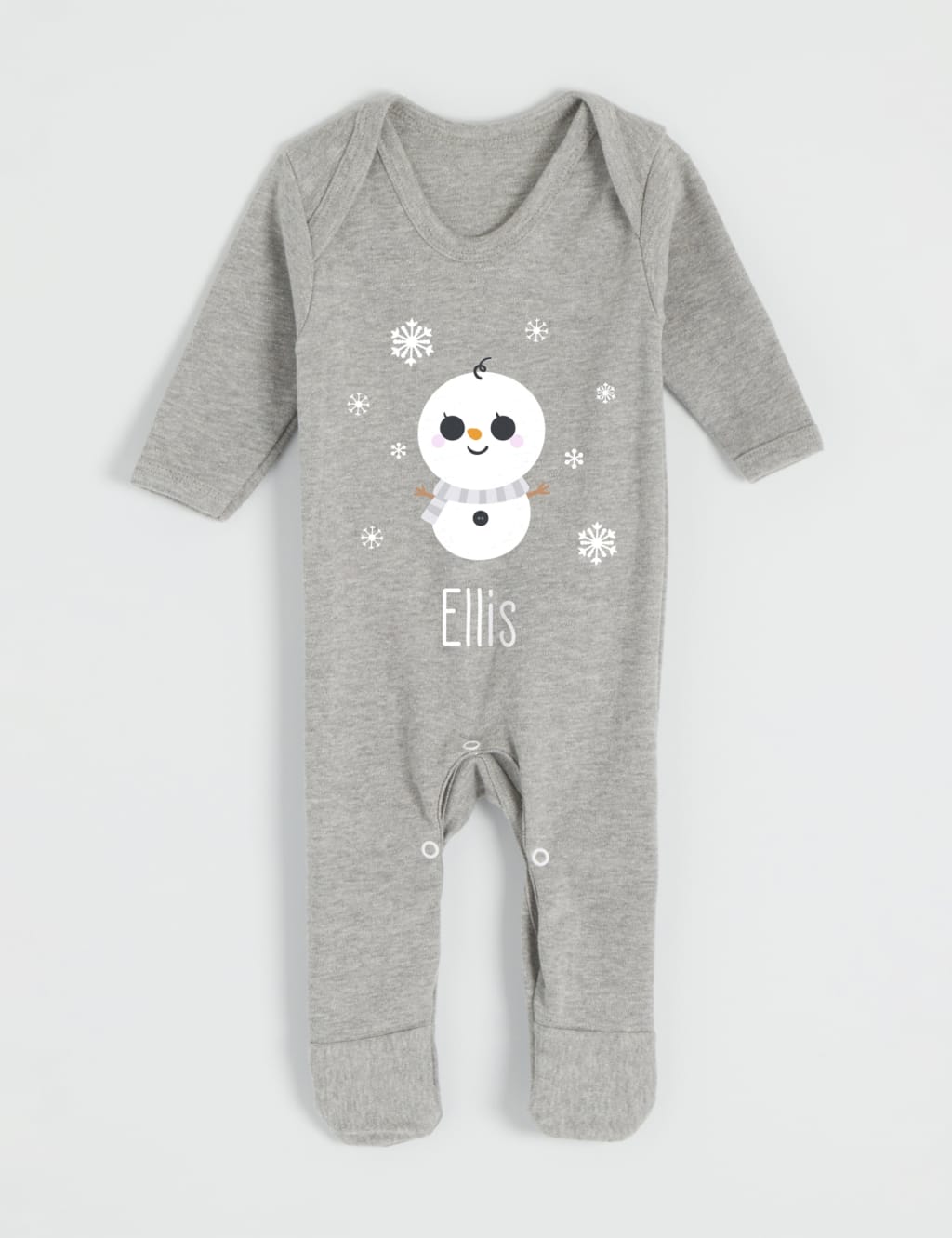 Personalised Snowman Babygrow (0-12 Mths) image 1