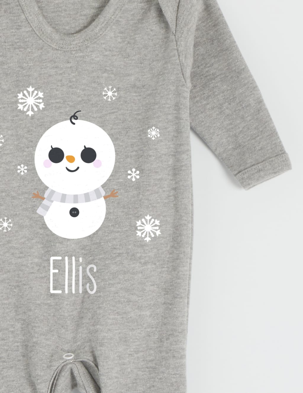 Personalised Snowman Babygrow (0-12 Mths) image 3