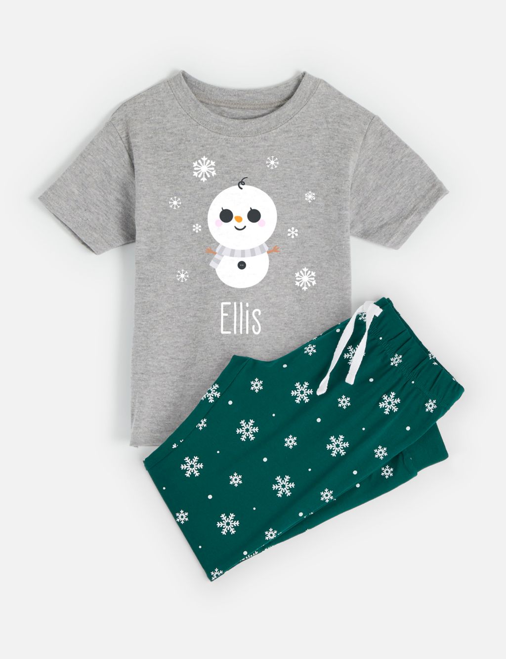 Personalised Snowman Toddler Pyjamas (12 Mths-4 Yrs) image 1