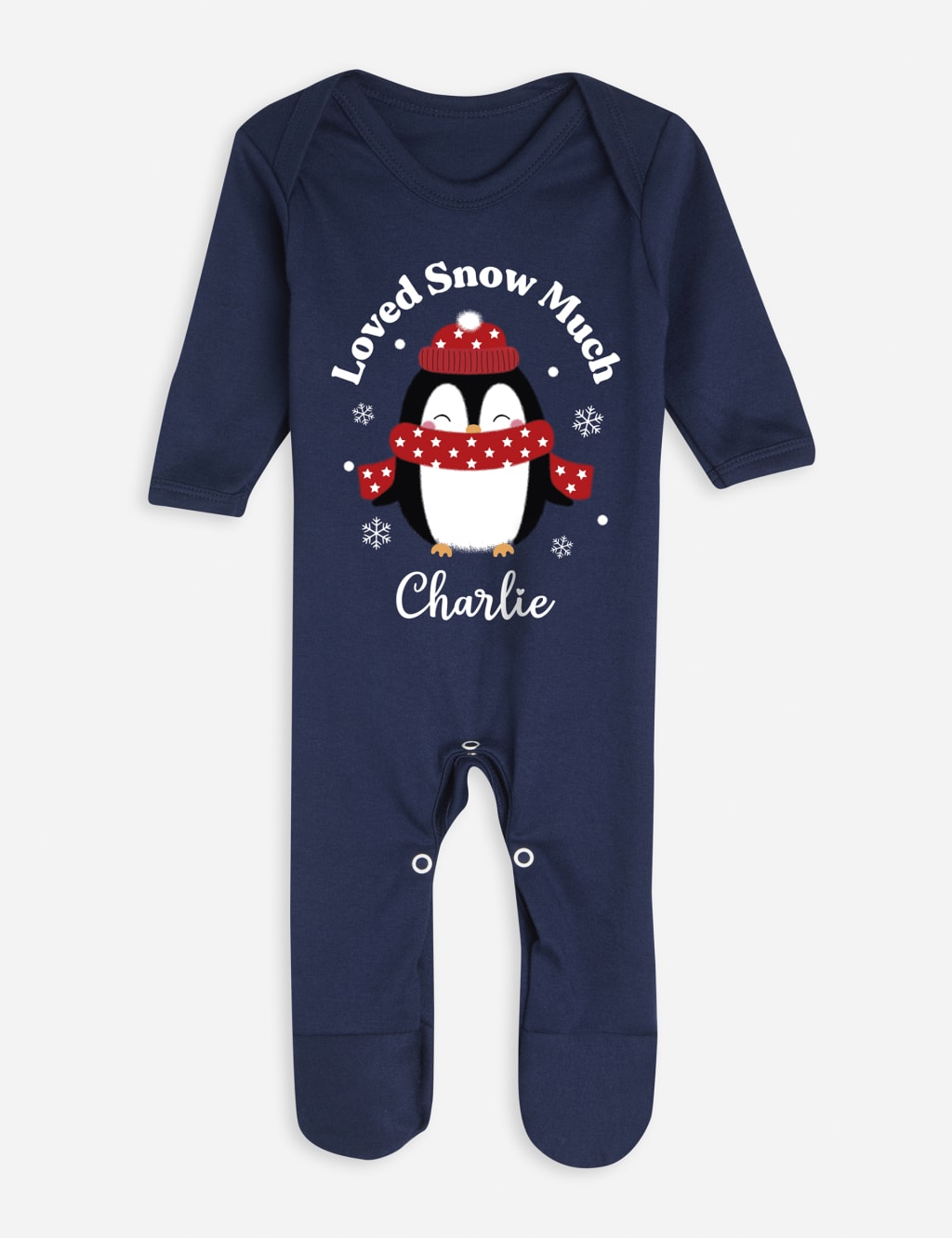 Personalised Penguin Babygrow (0-12 Mths)