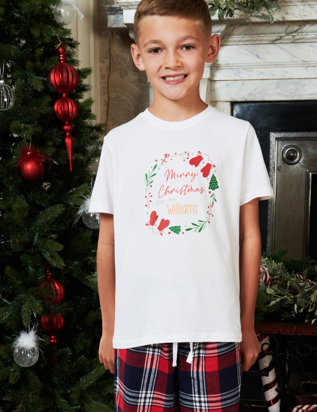 Personalised Wreath Boys Pyjamas image 1