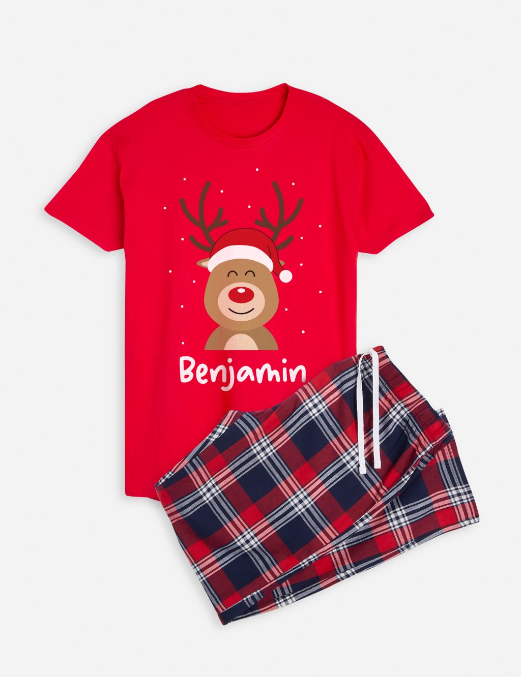 Personalised Reindeer Boys Pyjamas (5-12 Yrs)
