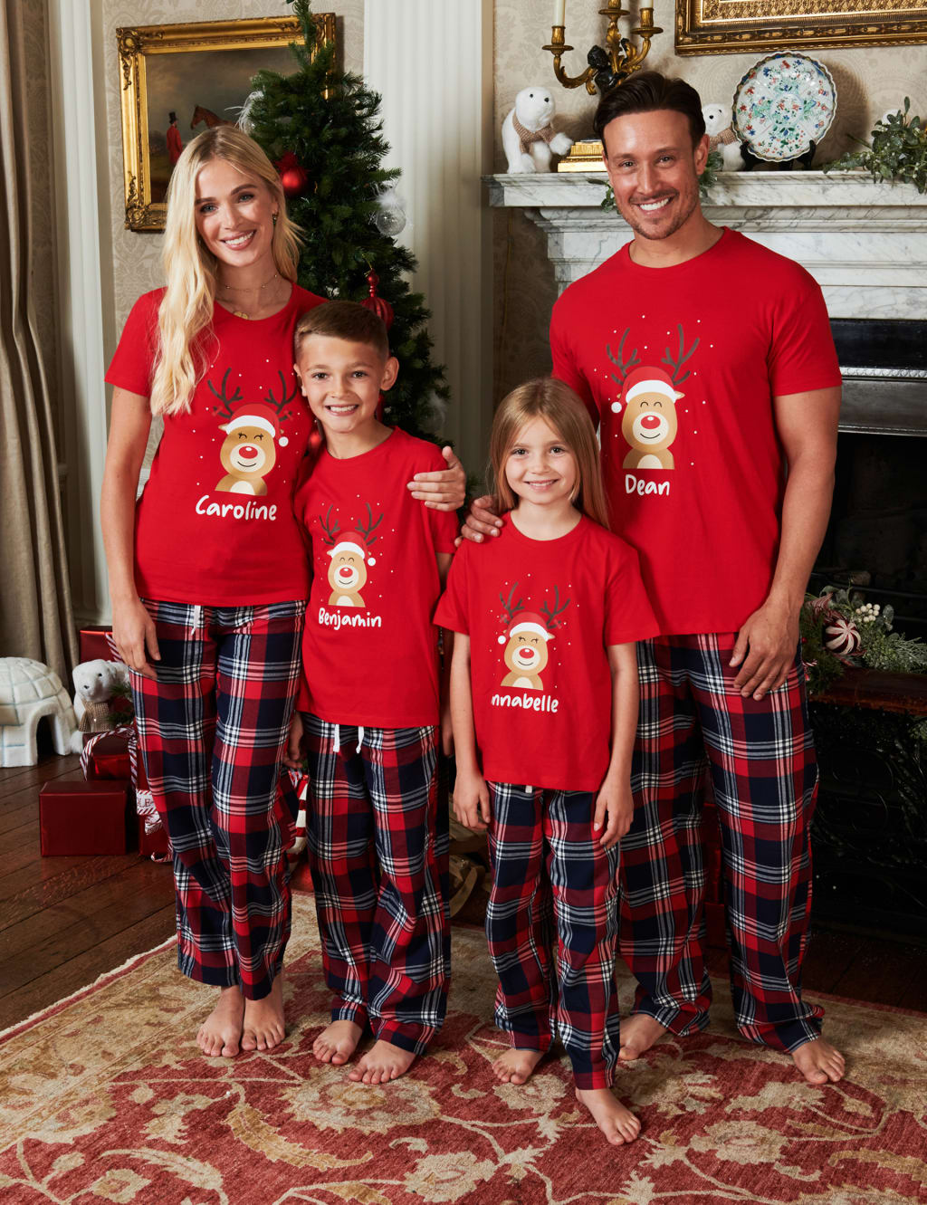 Personalised Reindeer Girls Pyjamas (5-12 Yrs) image 4