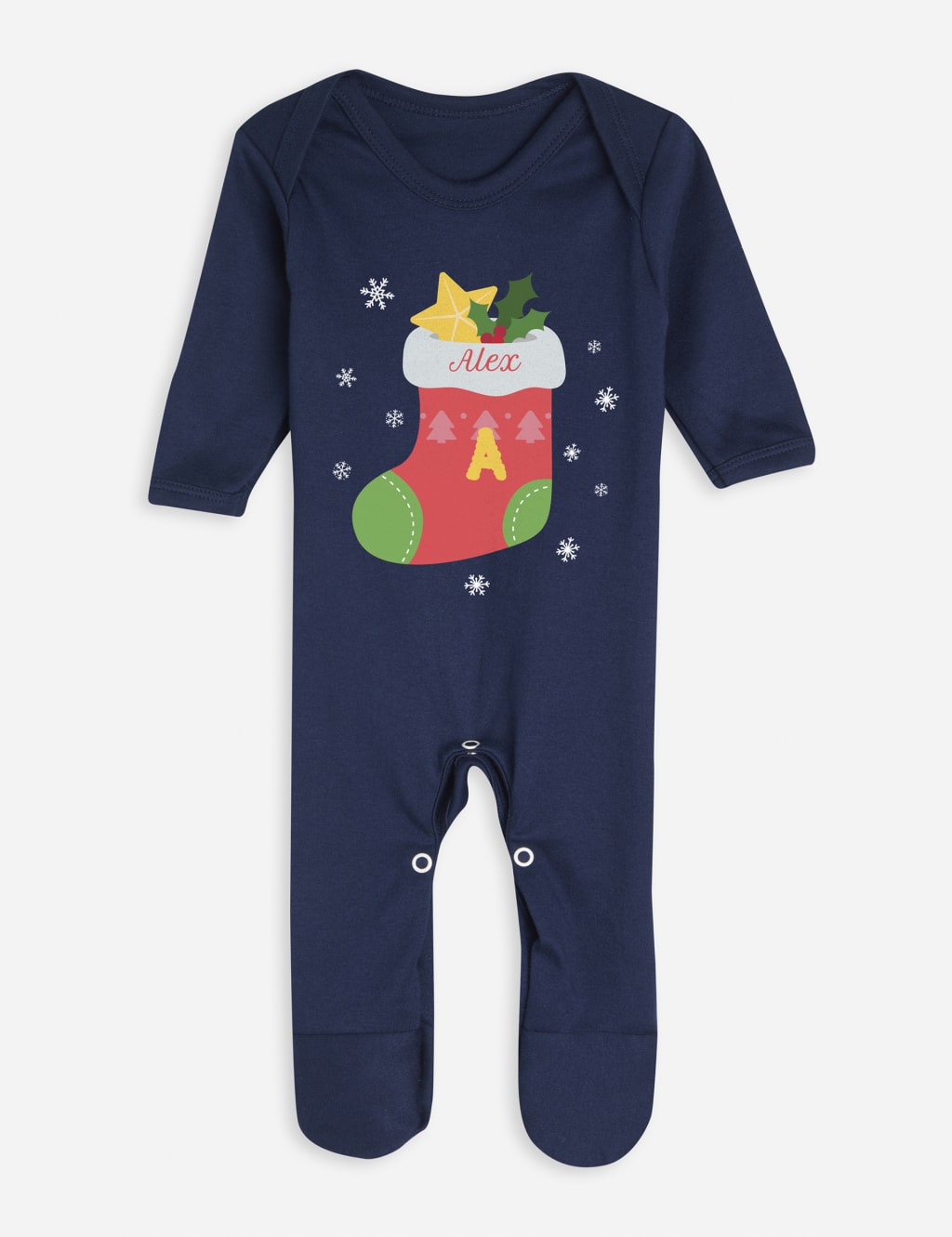 Personalised Stocking Babygrow (0-12 Mths) image 1