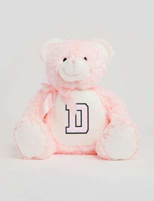 Alphabet Personalised Soft Plush New Baby Bear - Pink, Pink