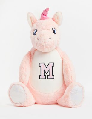 Alphabet Personalised Soft Plush Unicorn - Pink, Pink
