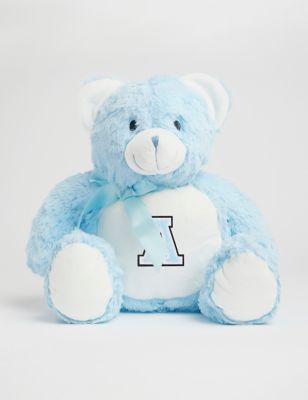 Alphabet Personalised Soft Plush New Baby Bear - Blue, Blue