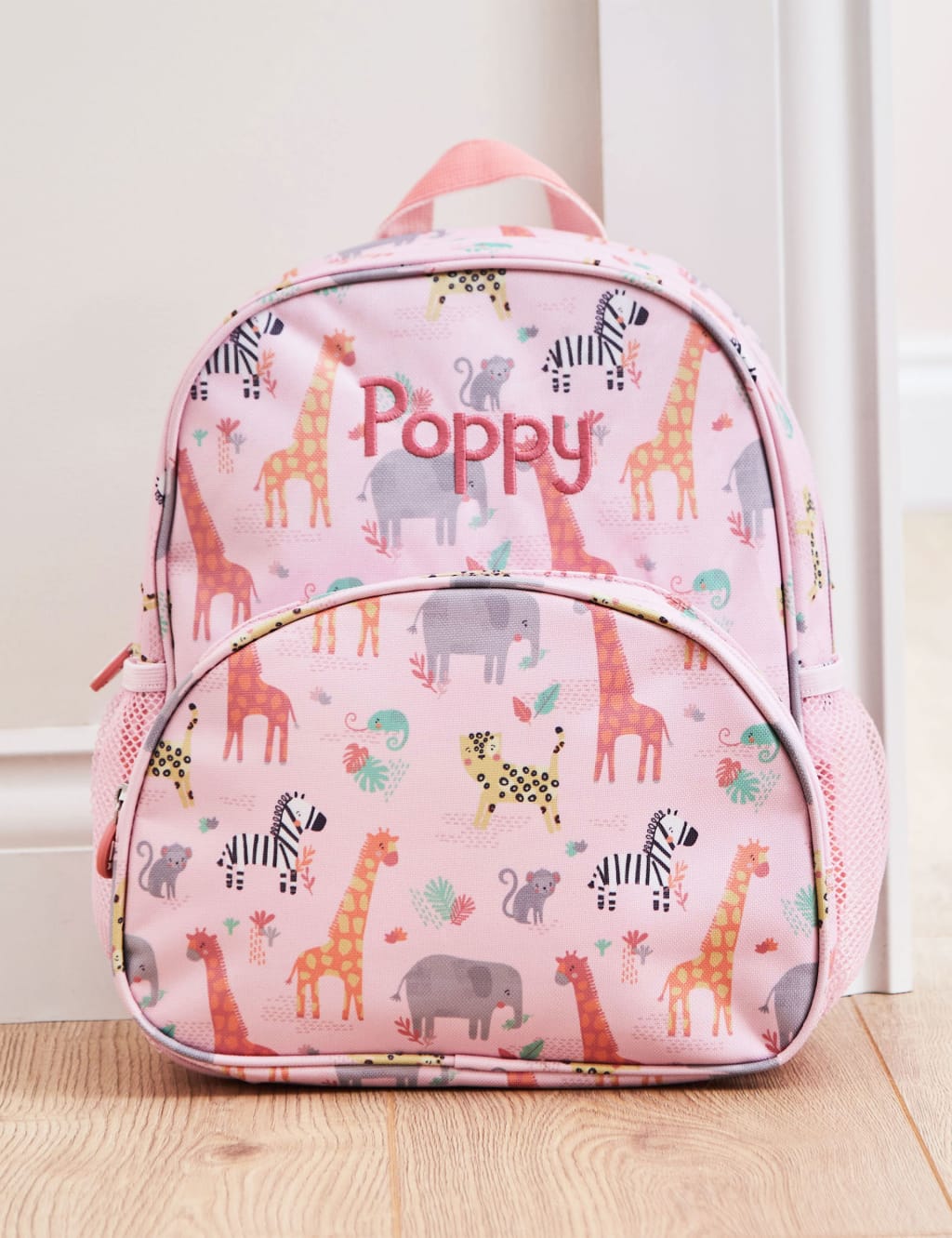 Personalised Pink Safari Medium Backpack