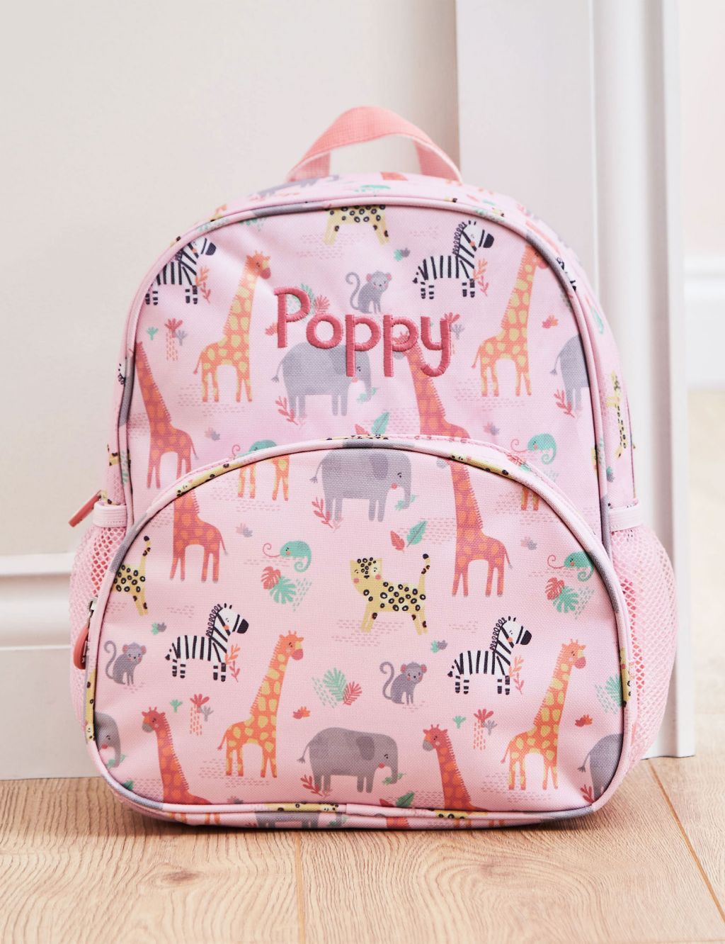 Personalised Pink Safari Medium Backpack image 1