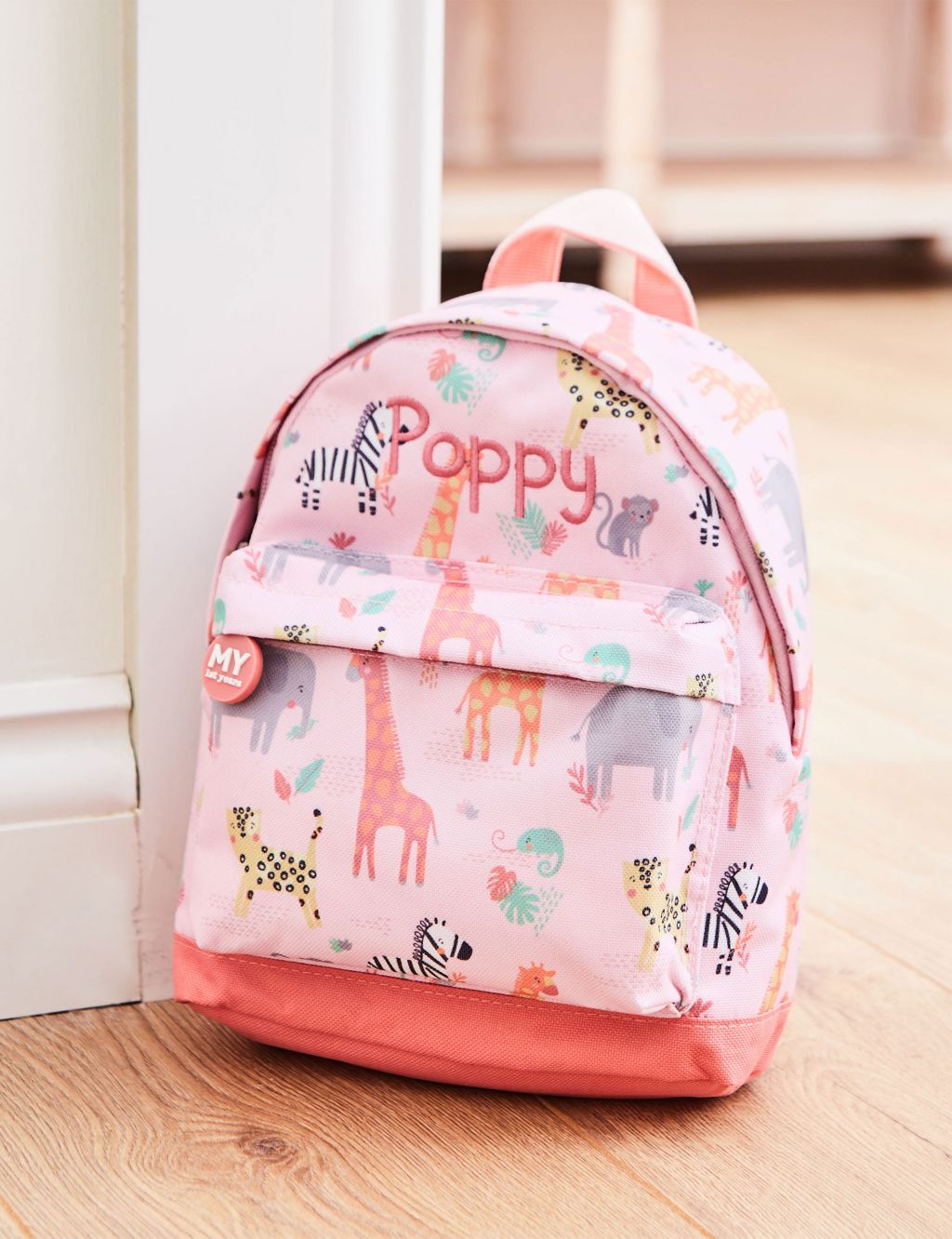 Personalised Pink Safari Mini Backpack image 1