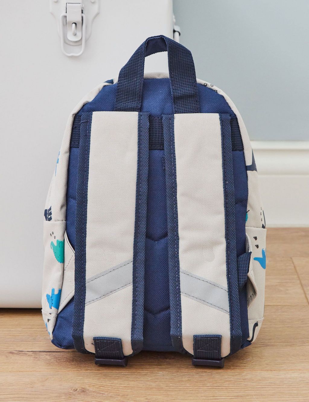 Personalised Grey Dinosaur Mini Backpack image 2