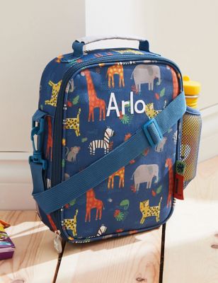 My 1St Years Boys Personalised Blue Safari Lunch Bag - Blue Mix, Blue Mix