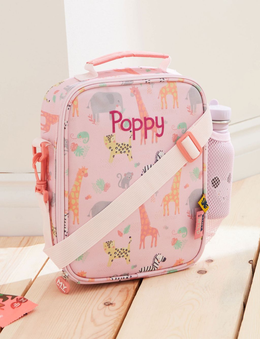 Personalised Pink Safari Lunch Bag