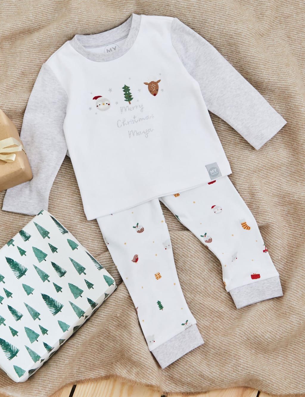 Personalised Merry Christmas Pyjamas (0-6 Yrs) image 3