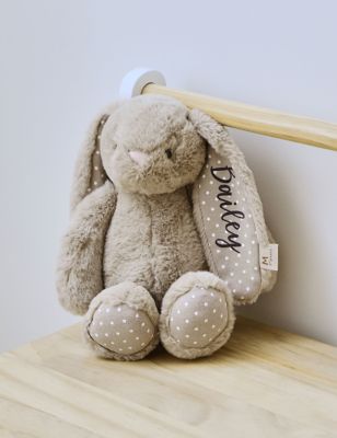 My 1St Years Personalised Bunny Soft Toy - Taupe, Taupe,Blue,Pink,Grey