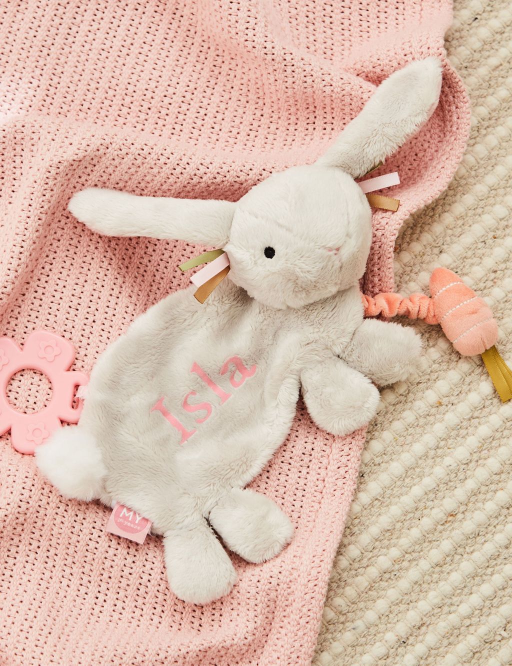 Personalised Grey Bunny Activity Toy image 4