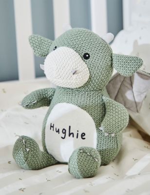 My 1St Years Personalised Knitted Dragon Soft Toy - Green, Green