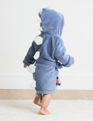 My 1St Years Boy's Personalised Dinosaur Fleece Dressing Gown (6 Mths-7 Mths) - 1-2Y - Blue, Blue