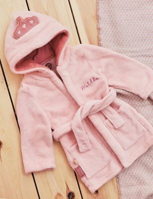 My 1St Years Girl's Personalised Fairy Princess Fleece Dressing Gown (0-7 Yrs) - 3-4 Y - Pink, Pink