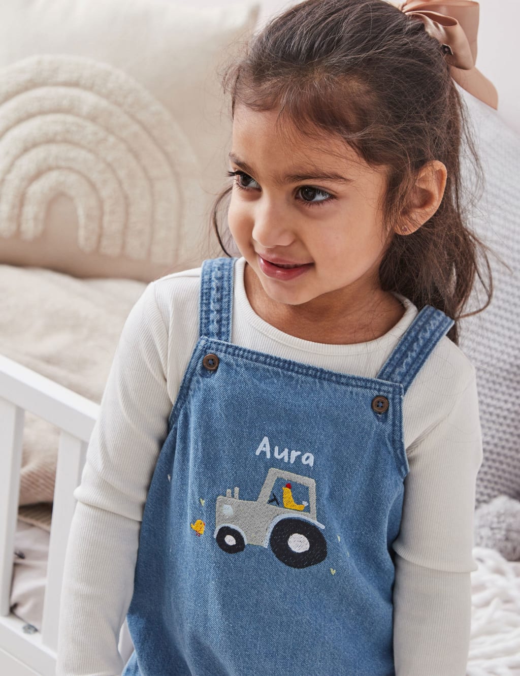 Personalised Farmyard Design Denim Dungarees (6 Mths-5 Yrs) image 1