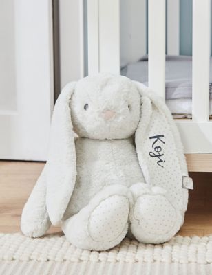 My 1St Years Personalised Large Bunny Soft Toy - Grey, Grey,Pink