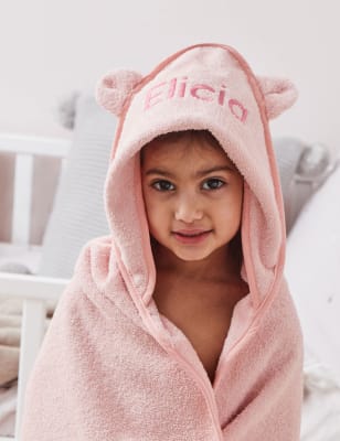 My 1St Years Personalised Hooded Towel - Pink, Pink,Blue,Ivory,Grey