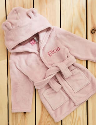 My 1St Years Personalised Hooded Fleece Robe (0-7 Yrs) - 2-3 Y - Pink, Pink,Grey,Blue,Ivory