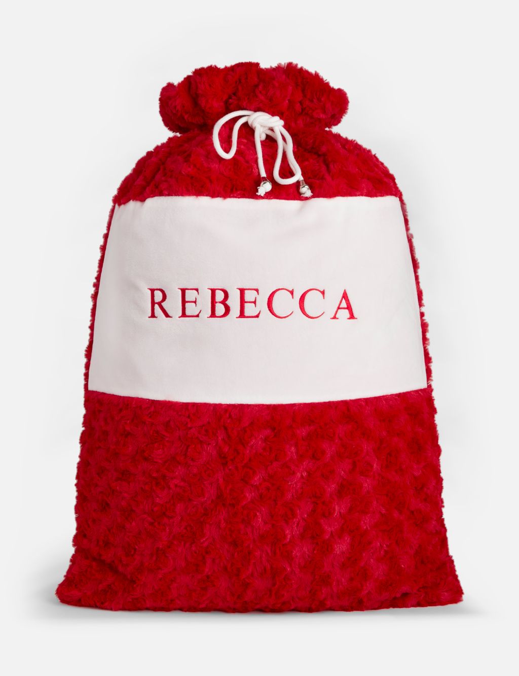 Personalised Name Red Plush Santa Sack by Dollymix image 1