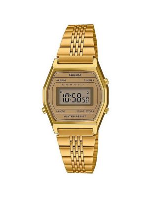 Womens Casio Vintage Chronograph Metal Bracelet Watch - Gold, Gold