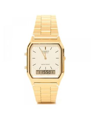 Womens Casio Collection Gold-Plated Chronograph Watch, Gold