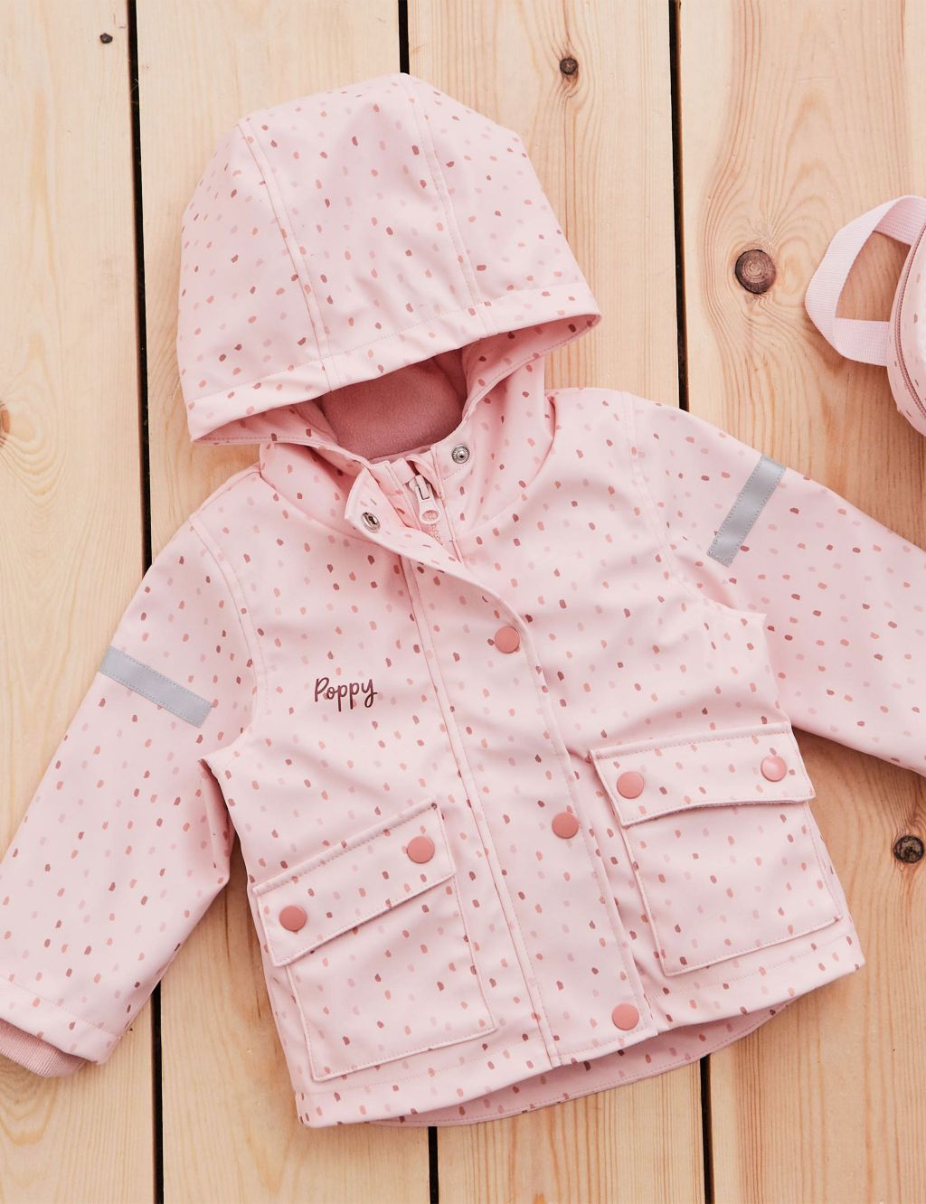 Personalised Pink Spot Print Raincoat (6 Mths-5 Yrs)
