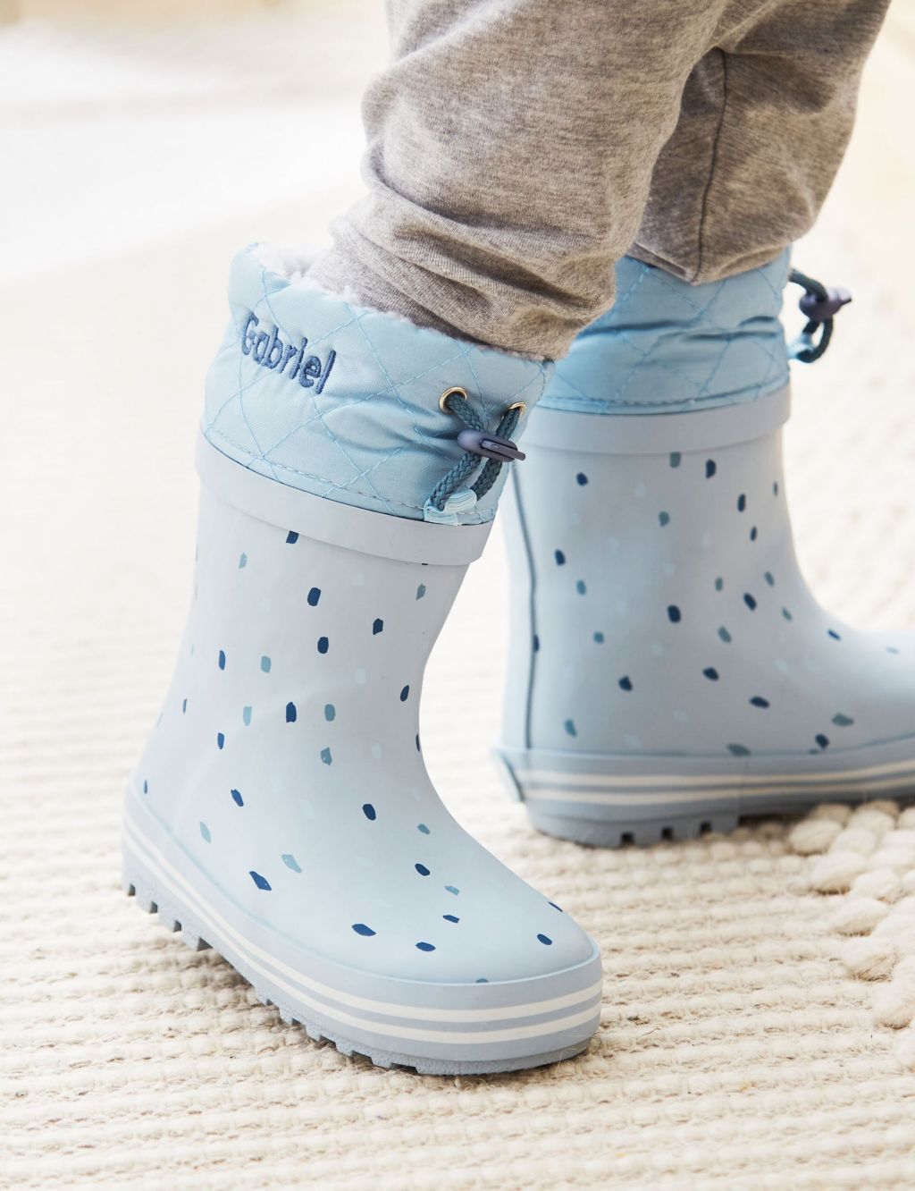 Personalised Blue Spot Wellies (4 Small-10 Small)