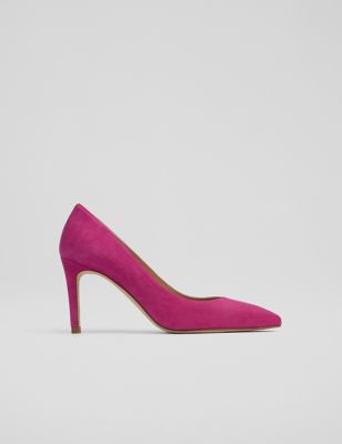 Lk Bennett Women's Suede Stiletto Heel Pointed Court Shoes - 2 - Burgundy, Burgundy,Yellow,Beige,Pin