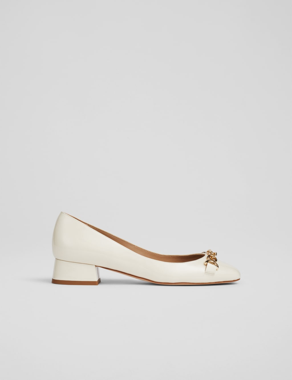 Leather Patent Block Heel Pumps