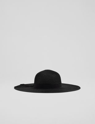 Lk Bennett Womens Wide Brim Floppy Hat - Black, Black