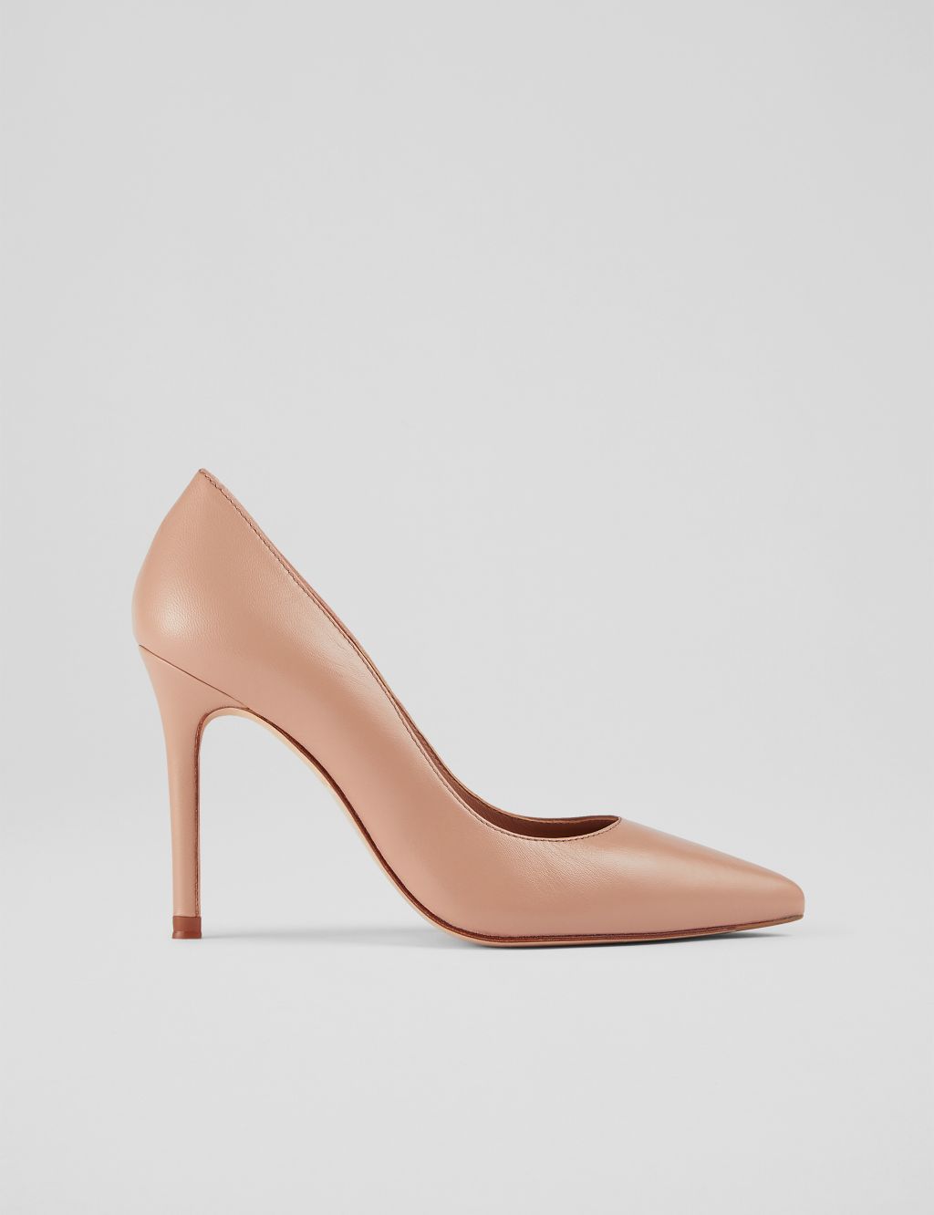 Leather Stiletto Heel Pointed Court Shoes