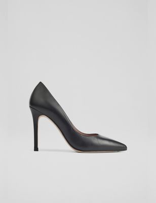 Lk Bennett Womens Leather Stiletto Heel Pointed Court Shoes - 9 - Black, Black,Beige