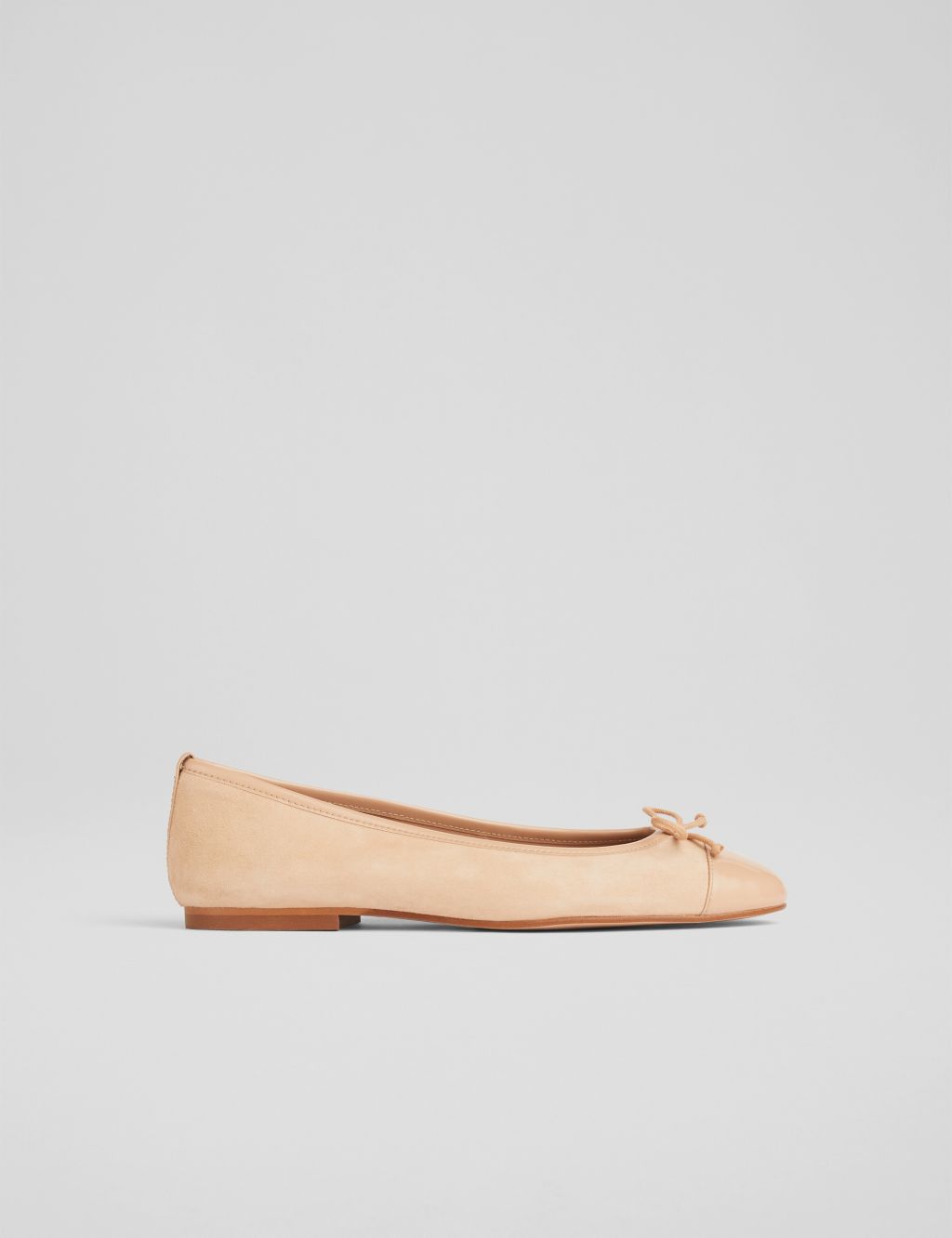 Leather Bow Slip On Ballet Pumps