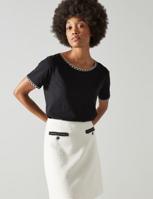 Lk Bennett Women's Mini A-Line Skirt - 16 - Cream, Cream