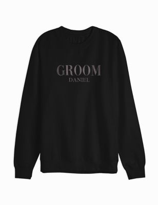 Dollymix Men's Personalised Groom Sweatshirt - XXL - Black, Black